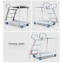 Load image into Gallery viewer, Metal Moveable Step Ladder Cart for Supermarket HTH-189