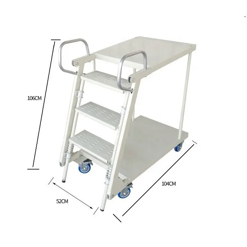 Metal Moveable Step Ladder Cart for Supermarket HTH-189