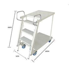 Load image into Gallery viewer, Metal Moveable Step Ladder Cart for Supermarket HTH-189